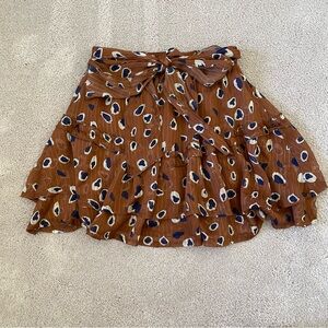 Princess Polly Worton Mini Skirt Brown Blue